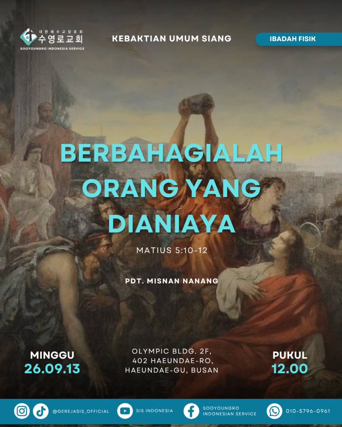Poster Ibadah Raya Minggu SIS - Berbahagialah Orang Yang Dianiaya